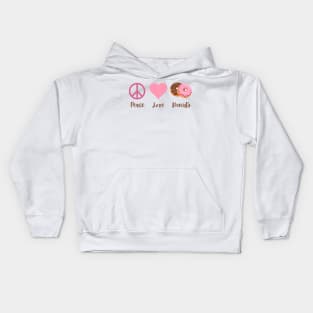 Peace Love Donuts Kids Hoodie